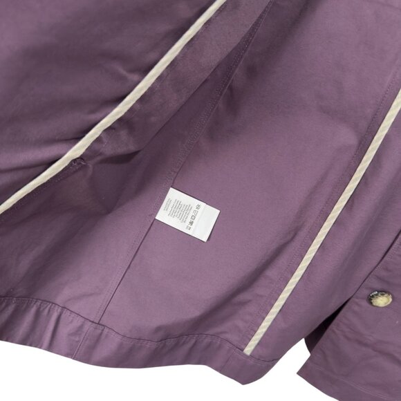 Eddie Bauer Womens Purple Trench Coat SZ L Button Closure Unlined Classic Style - Picture 3 of 11